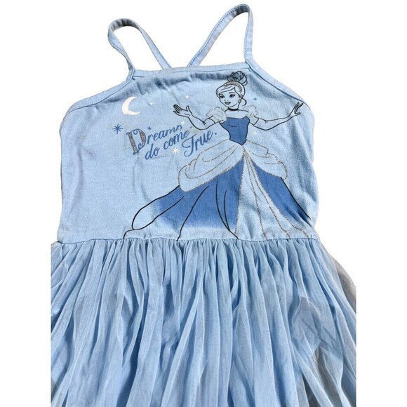 Disney Girls Disney Princess Cinderella Dress Size 4T Blue Cartoons Sleeveless - Picture 2 of 5